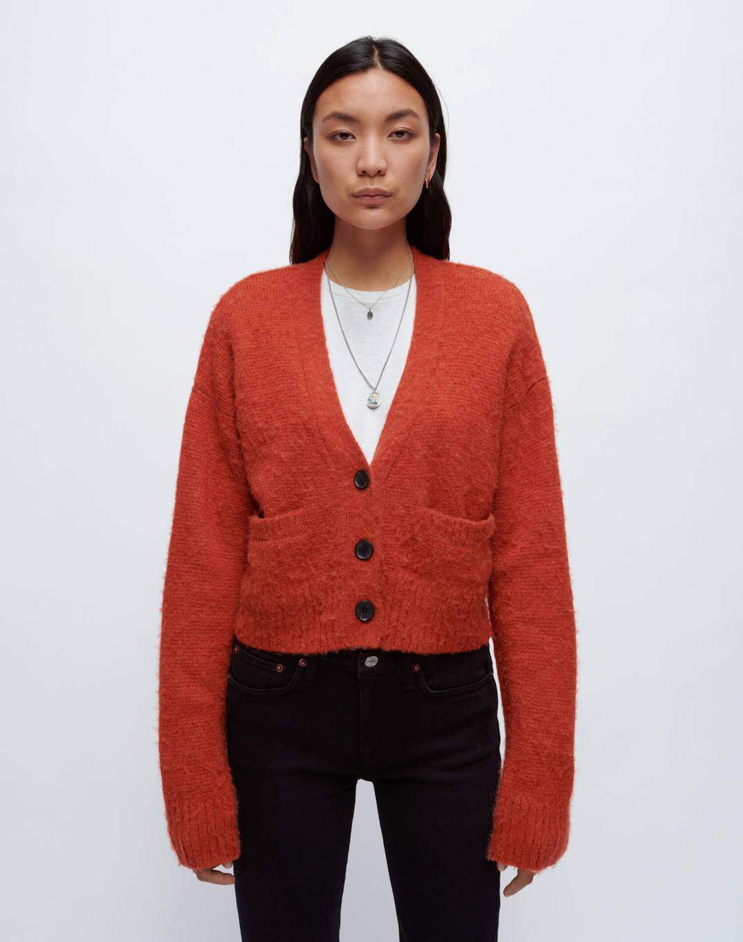 Horn button on sale crop cardigan