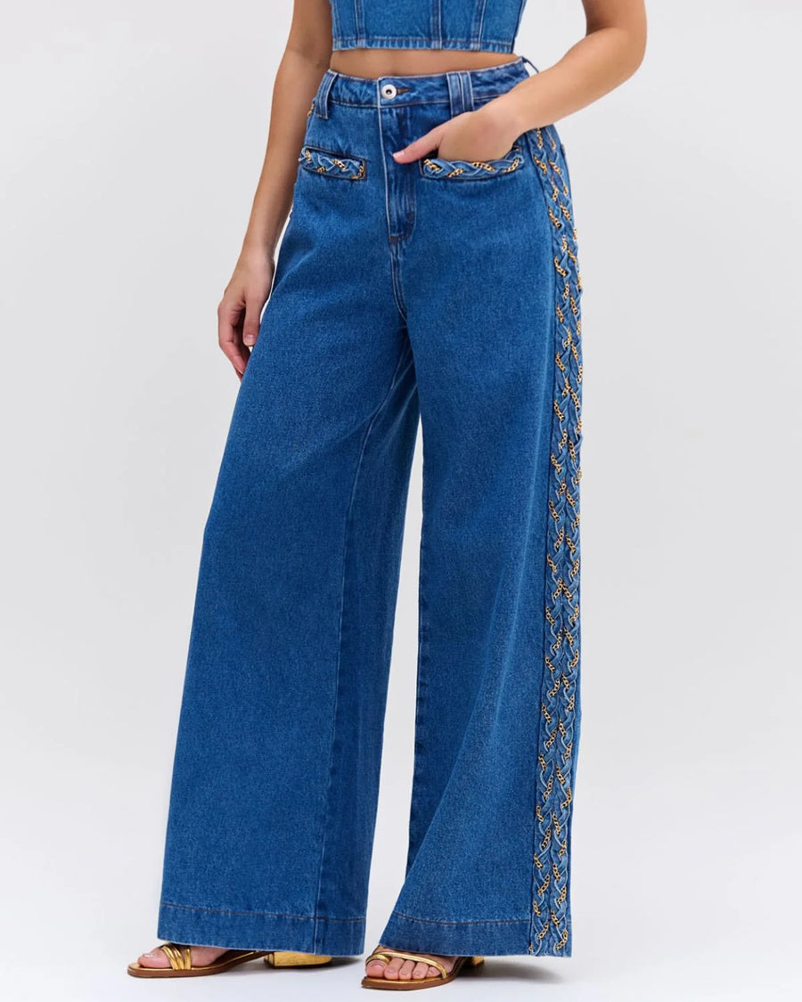 Braided Wide Leg Pant