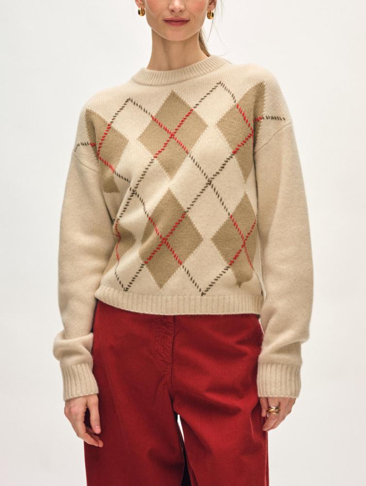 Cashmere Argyle Crew