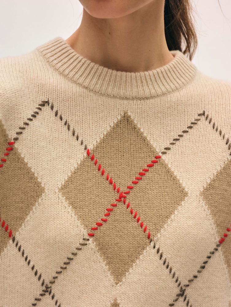 Cashmere Argyle Crew