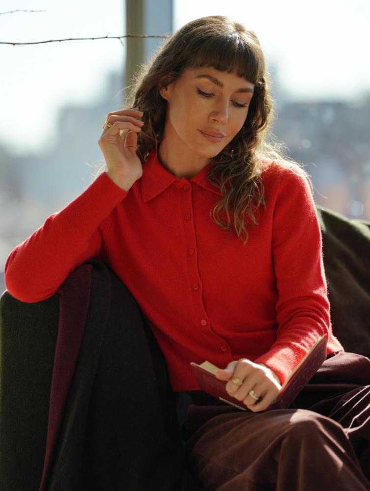 Cashmere Collared Cardigan