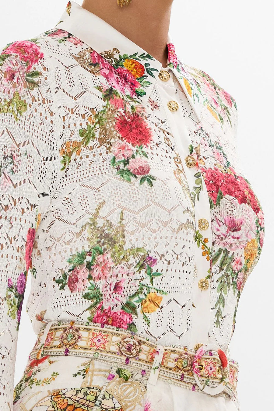 Silk Spliced Knit Shirt