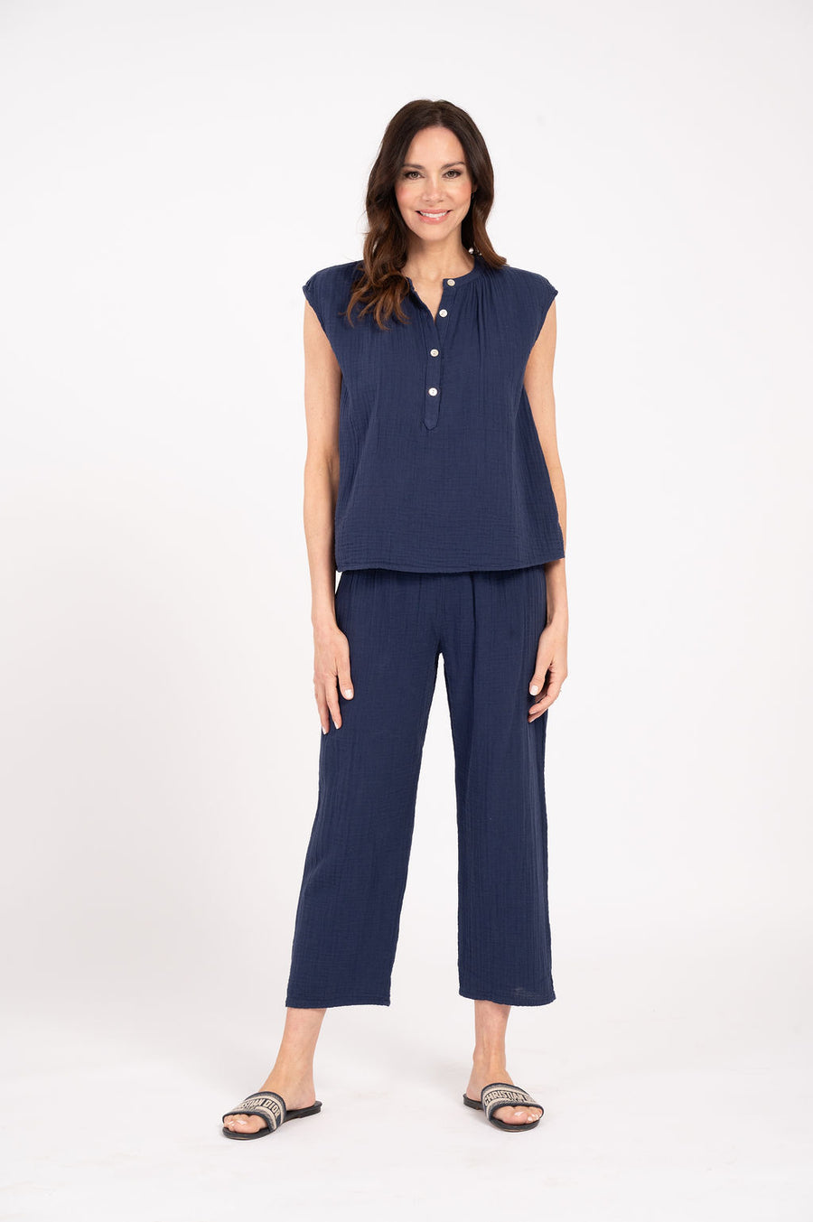 Aria Cotton Gauze Solid Pant