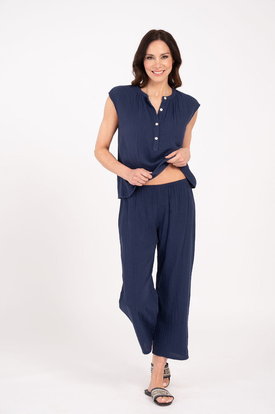 Aria Cotton Gauze Solid Pant