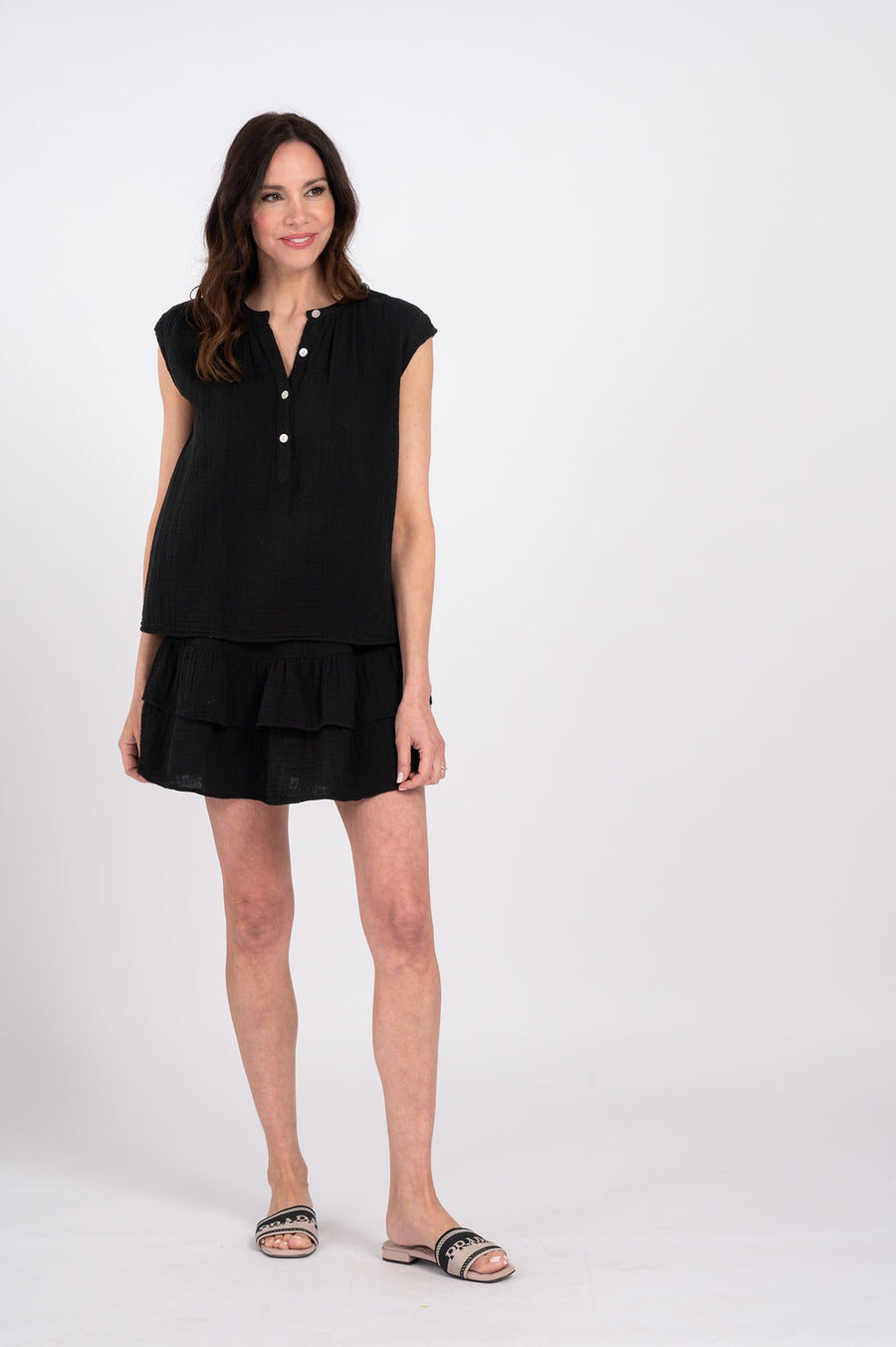 Darby Cotton Gauze Solid Skirt