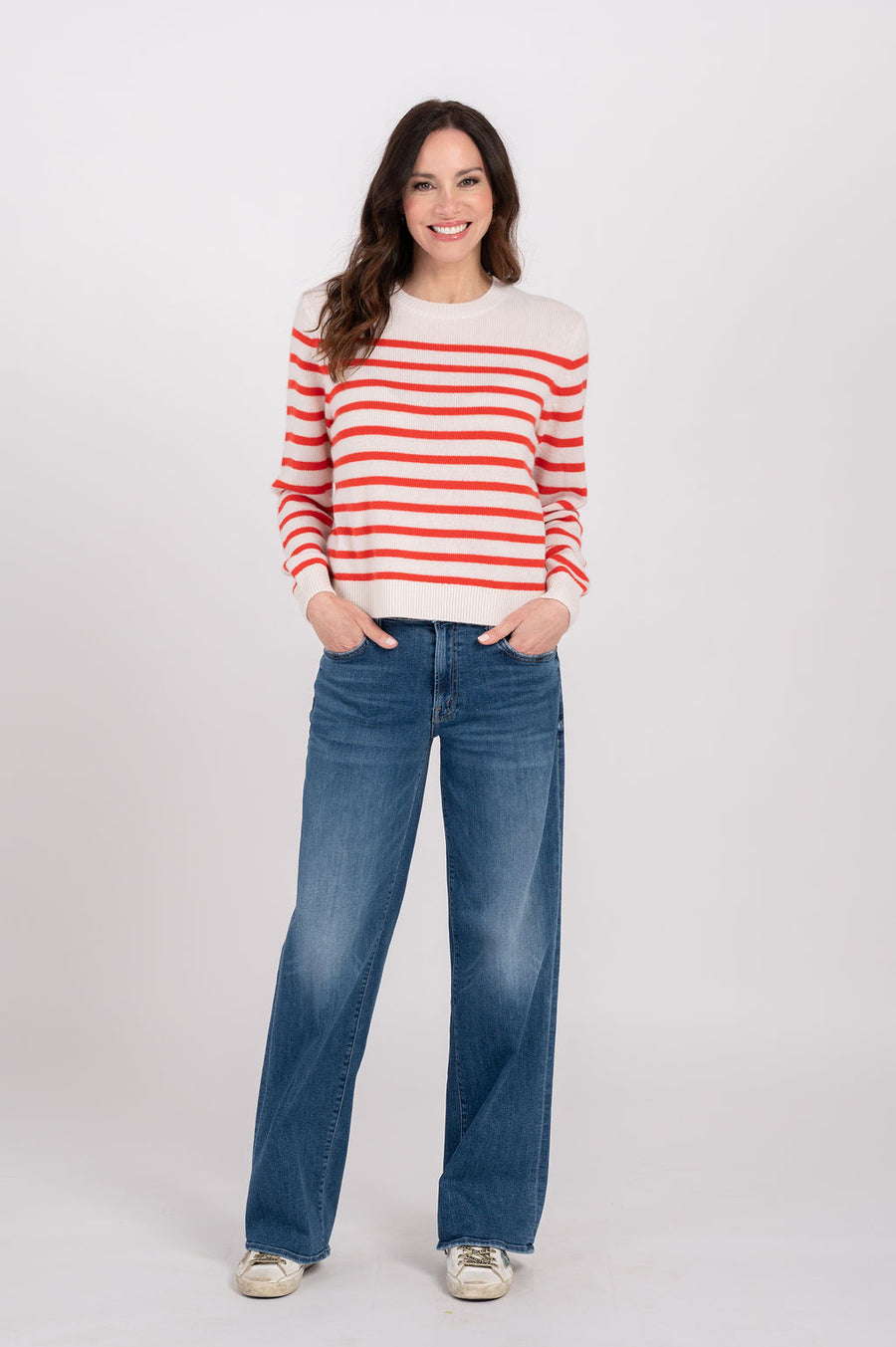 Cashmere Striped Crew