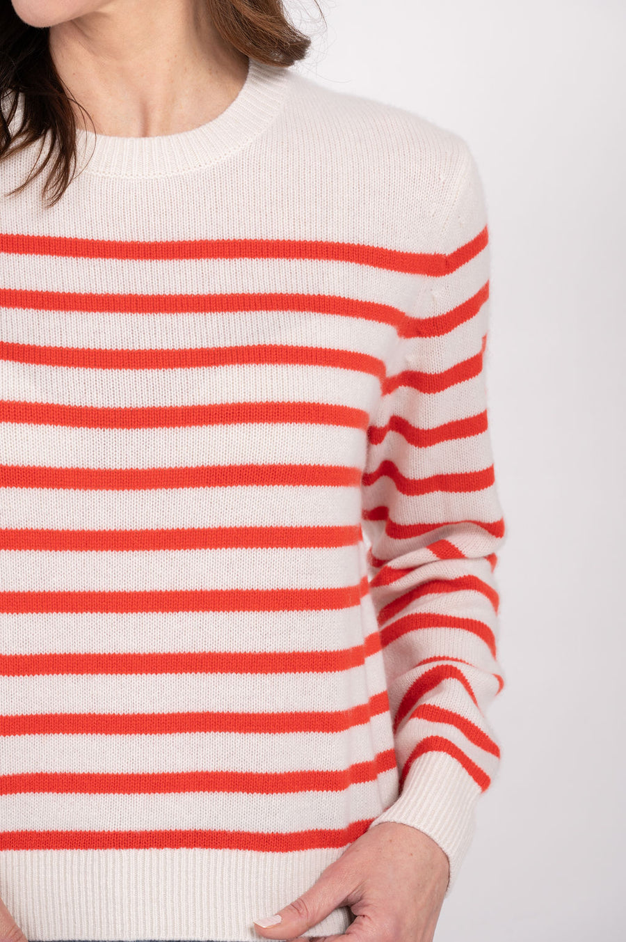 Cashmere Striped Crew