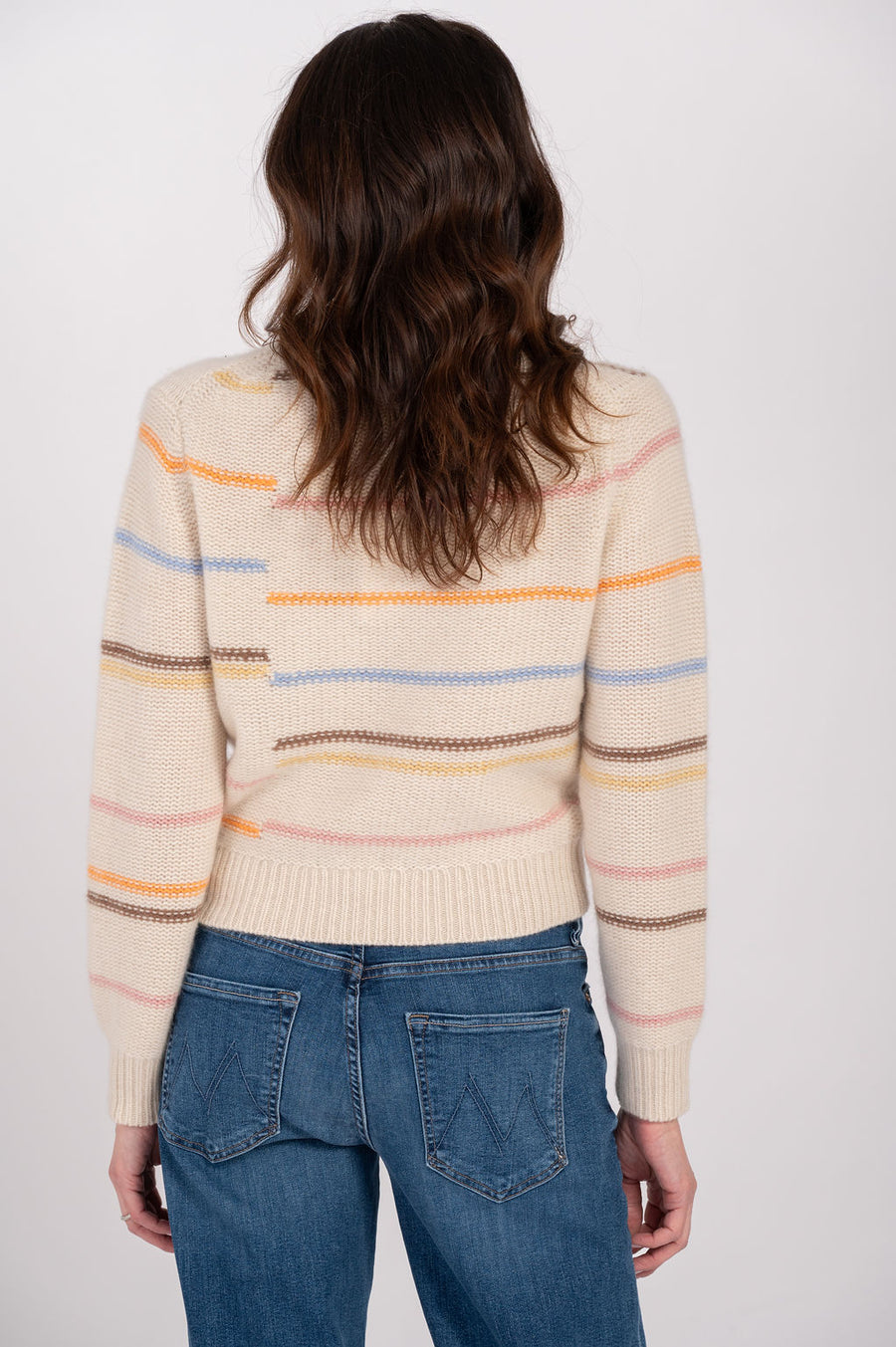 Cashmere Broken Stripe Crew