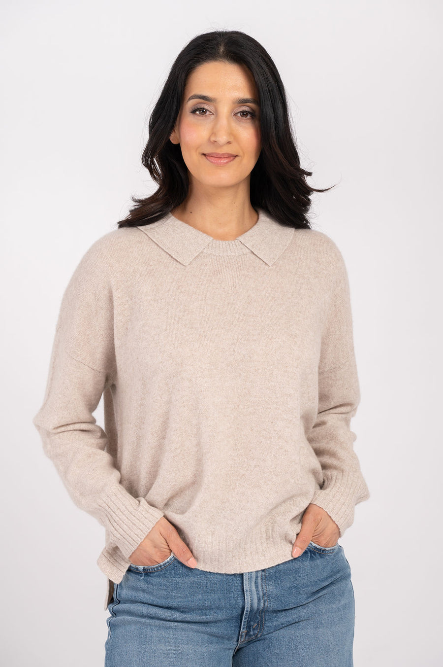 Crewneck Pullover with Collar