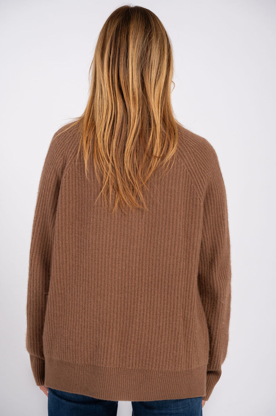 Cashmere Ribbed Open Cardigan