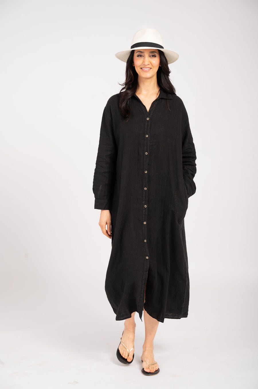 Nicole Woven Linen Dress