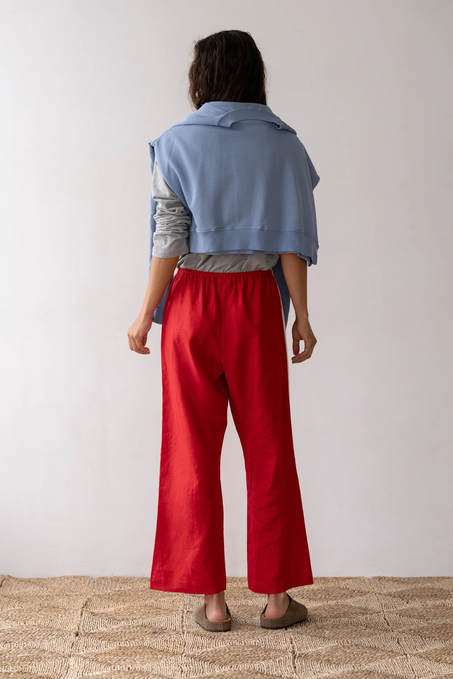 The Linen Crop Racer Stripe Pant