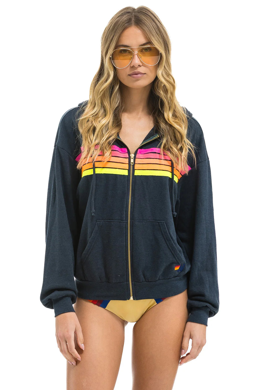 5 Stripe Zip Hoodie Relaxed