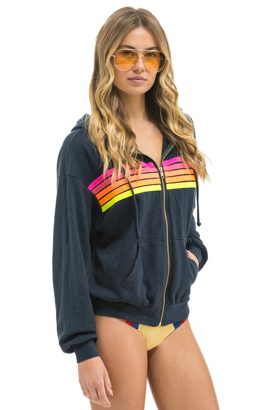 5 Stripe Zip Hoodie Relaxed