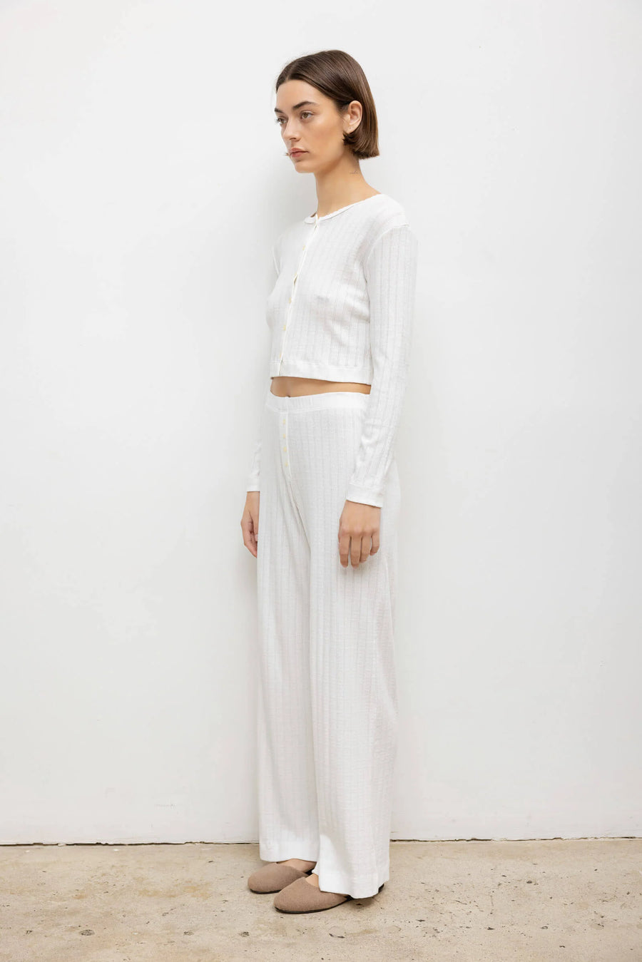 Pointelle Crop Cardigan
