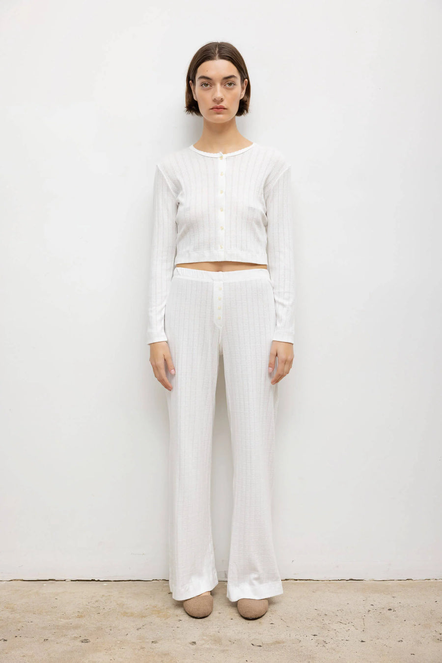 Pointelle Crop Cardigan