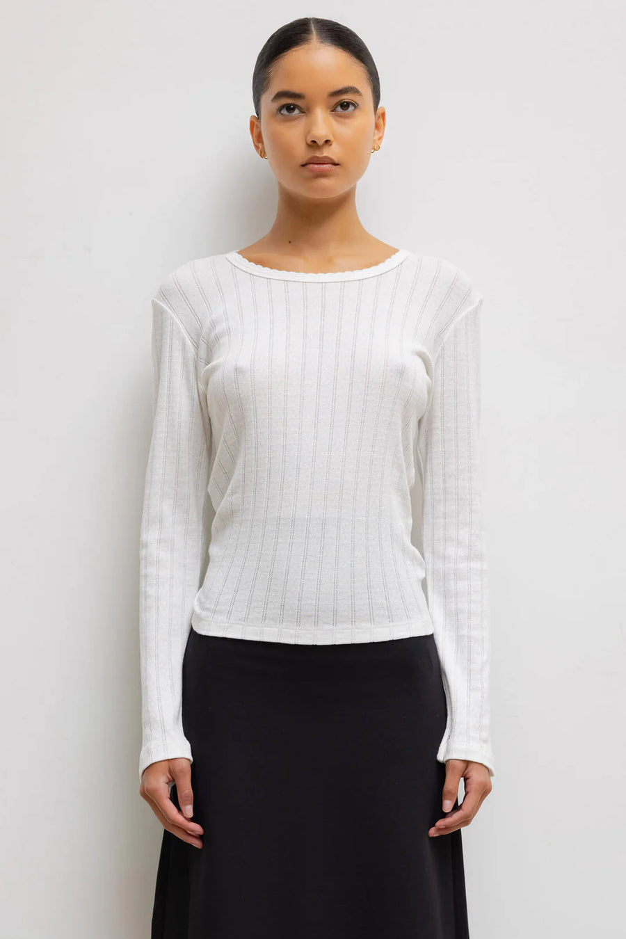 Pointelle Slim Fit Long Sleeve