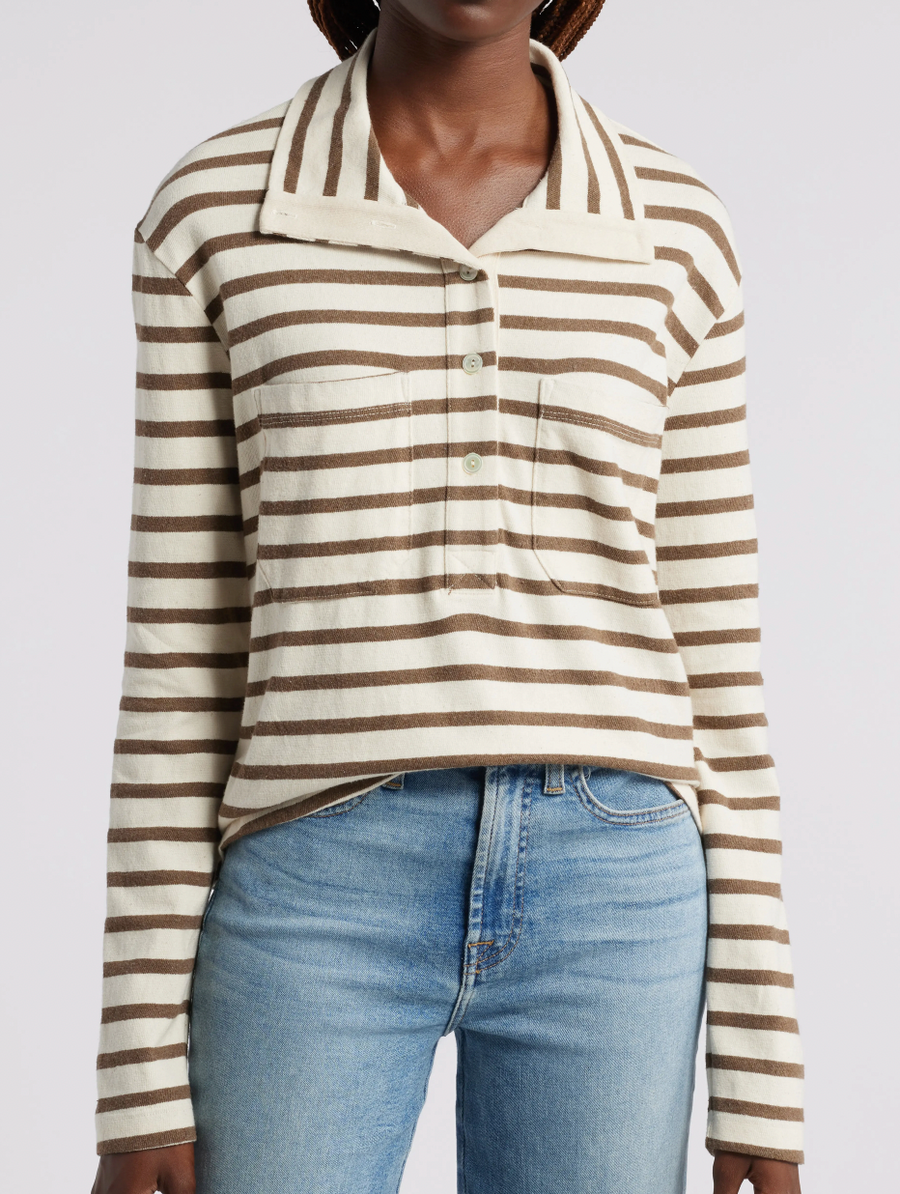 Caroline Striped Mockneck