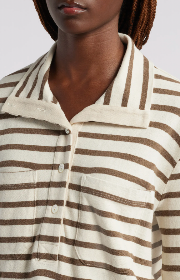 Caroline Striped Mockneck