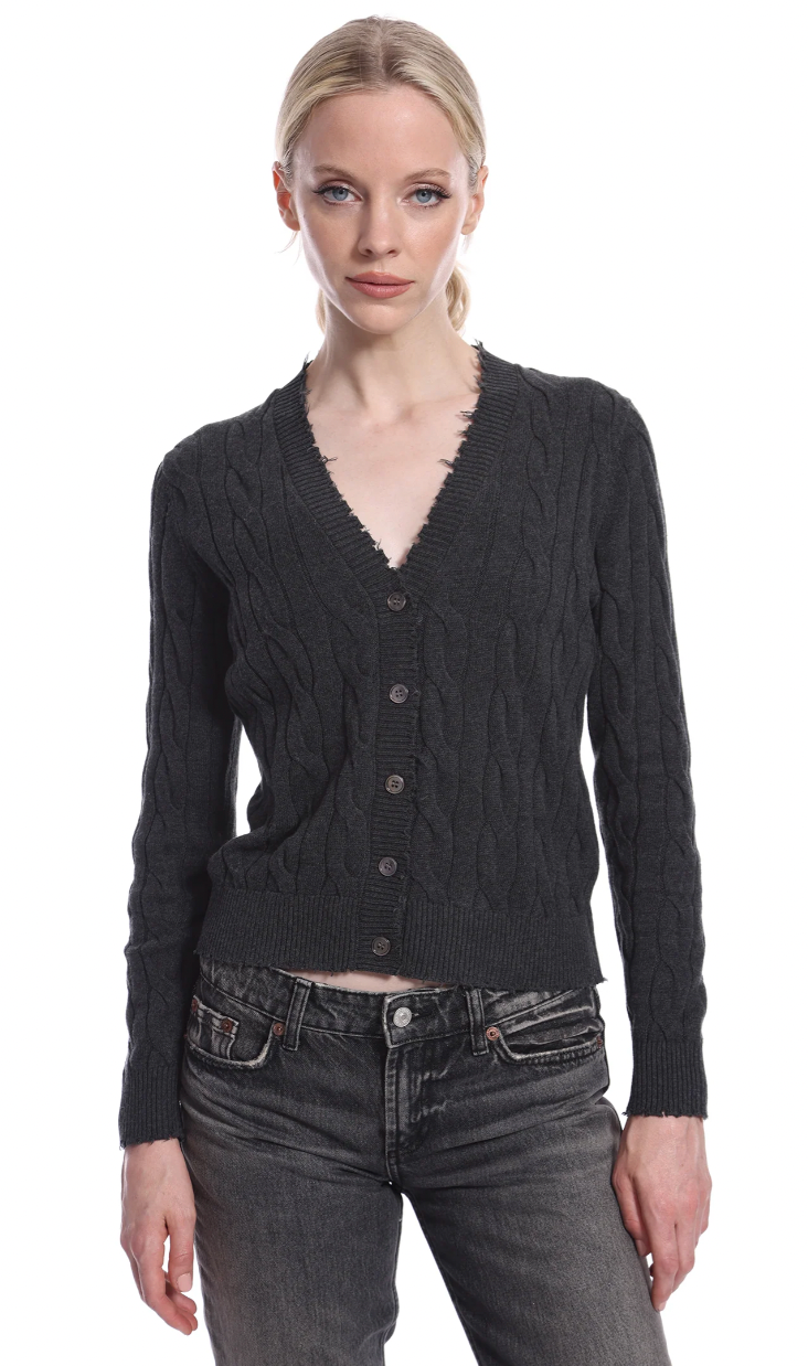 Frayed Cable Cardigan