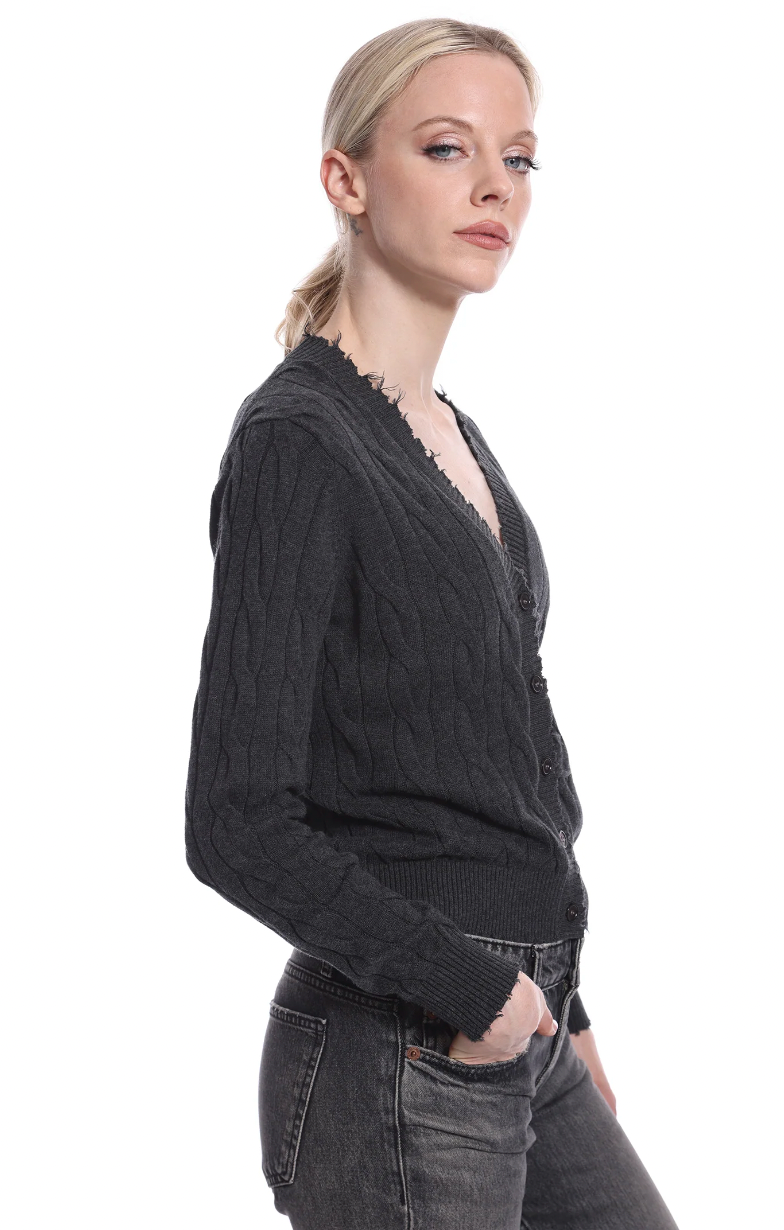 Frayed Cable Cardigan