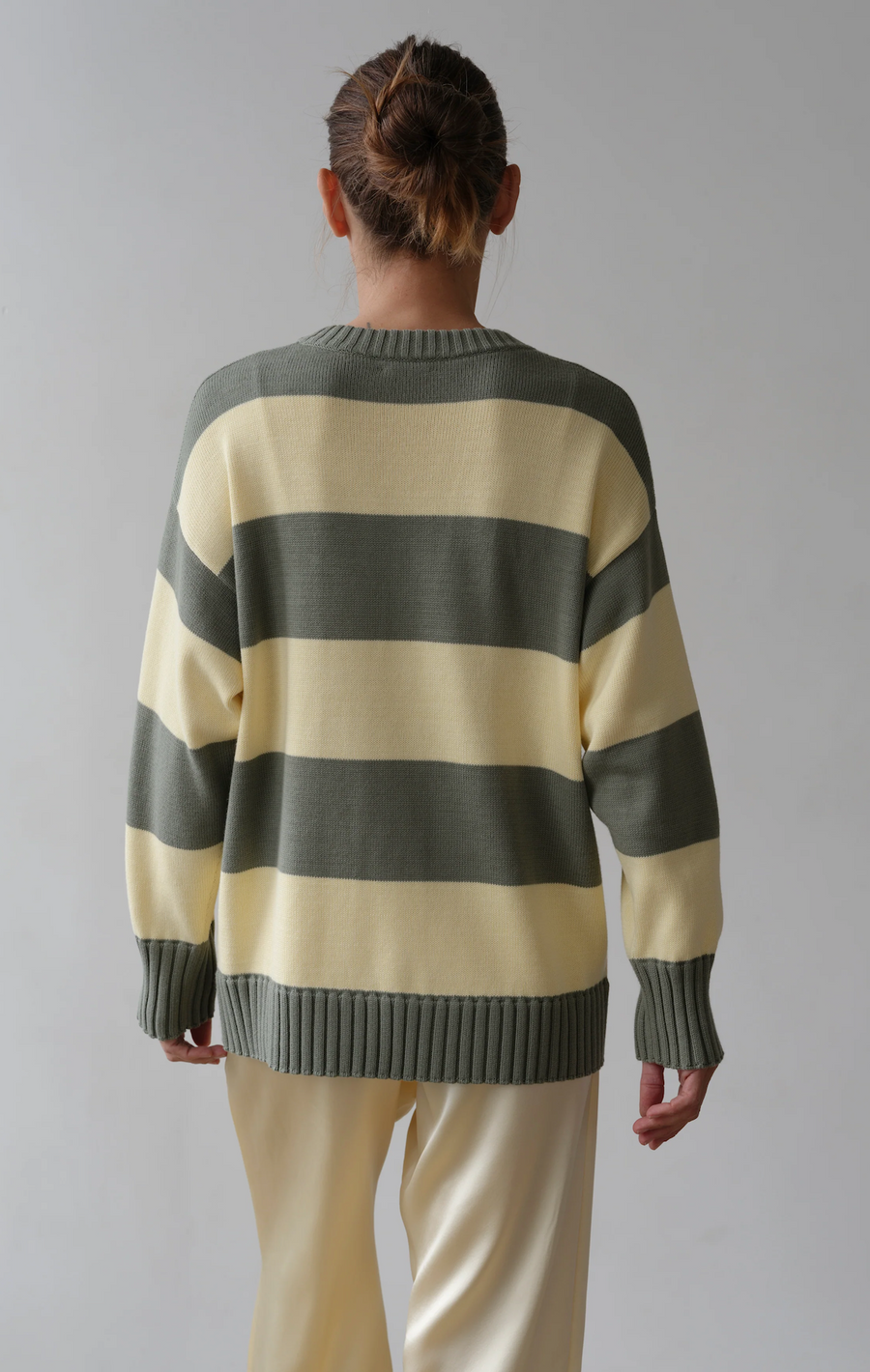 The Cotton Knit Stripe Crewneck Sweater