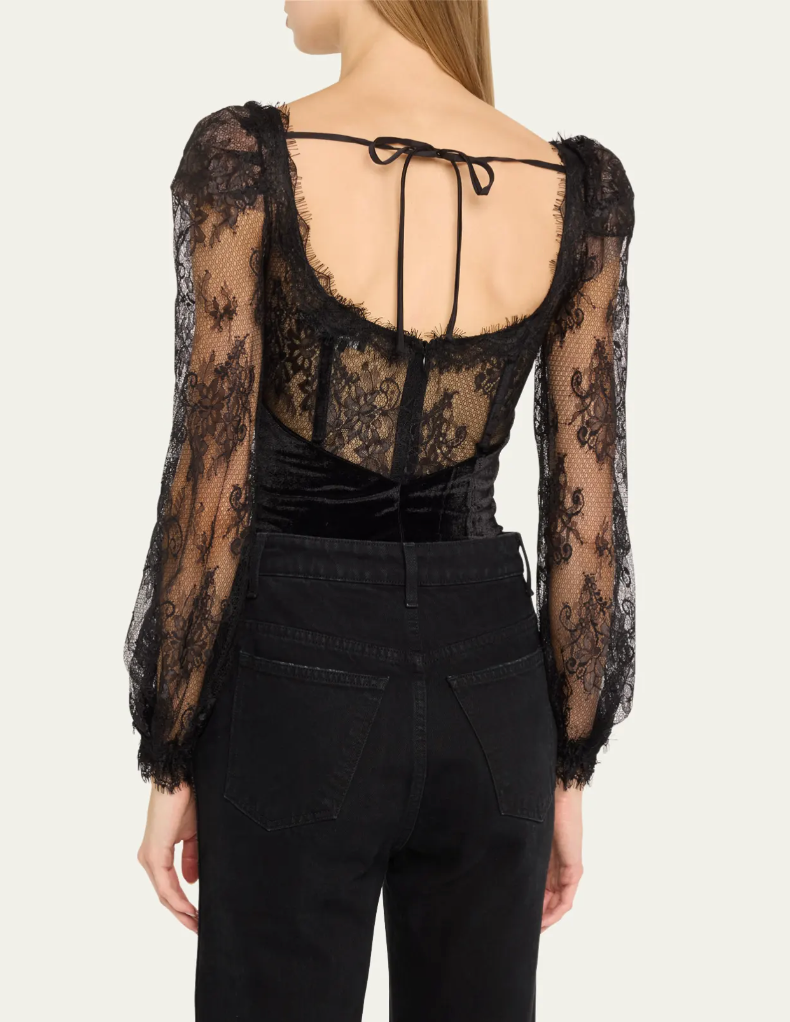 Lace and Velvet Bodysuit