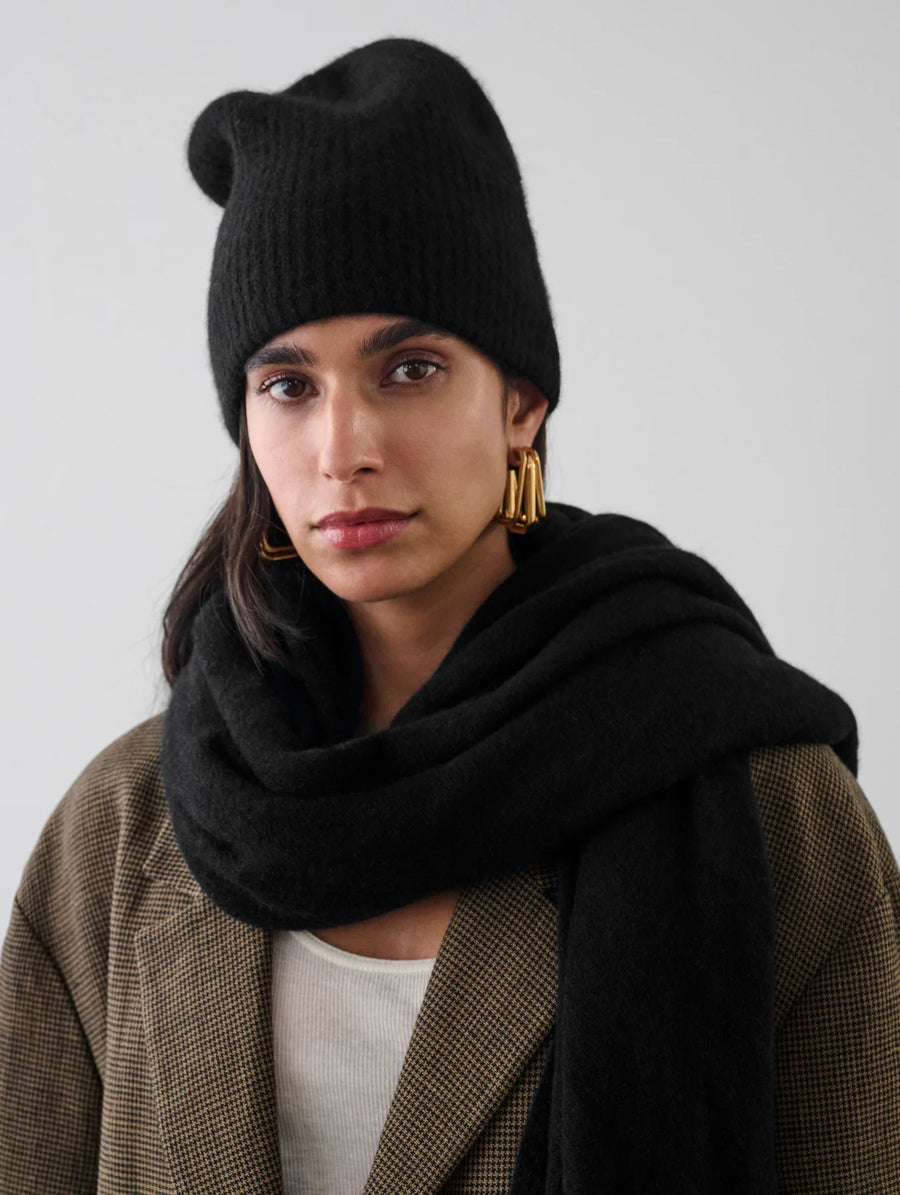 Cashmere Plush Rib Beanie