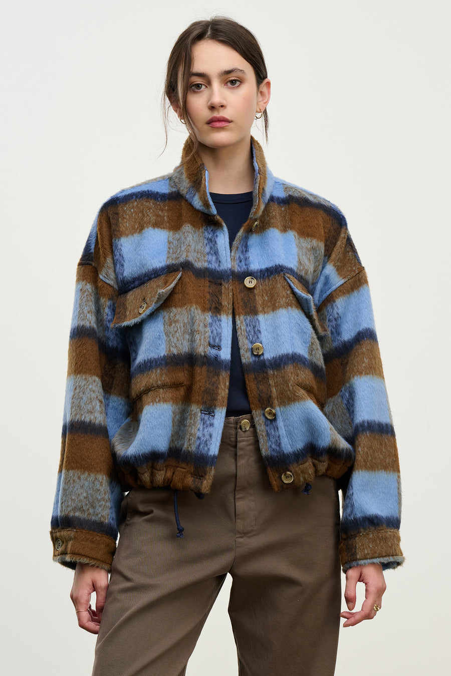 Aubrey Brushed Plaid Jacket