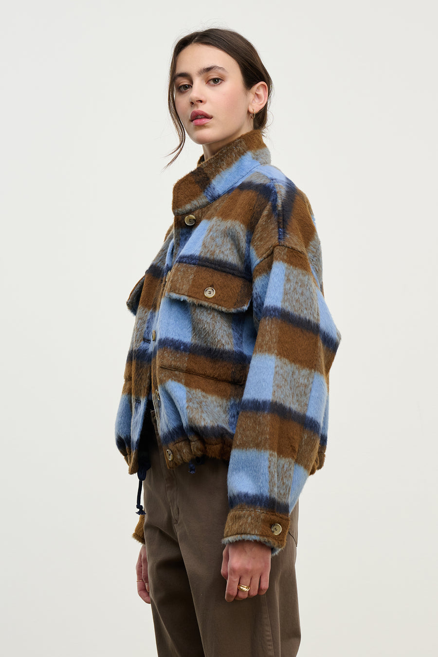 Aubrey Brushed Plaid Jacket