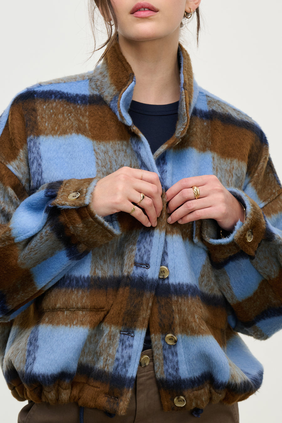 Aubrey Brushed Plaid Jacket