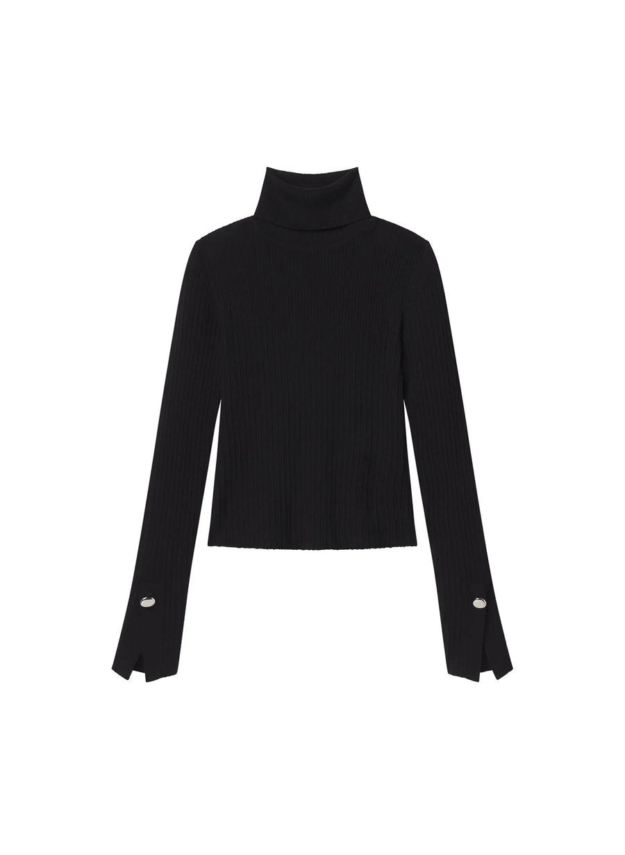 Jett Cable Knit Turtleneck Top