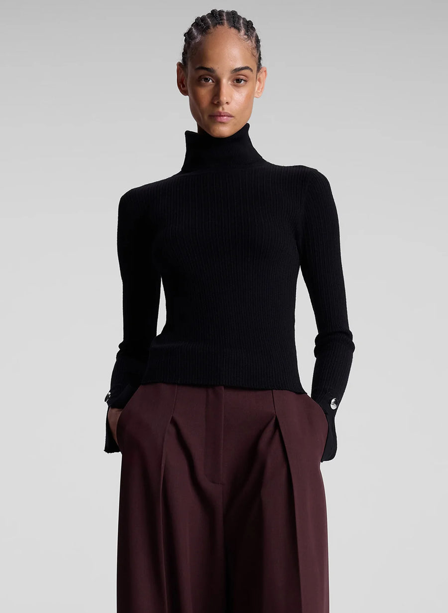 Jett Cable Knit Turtleneck Top