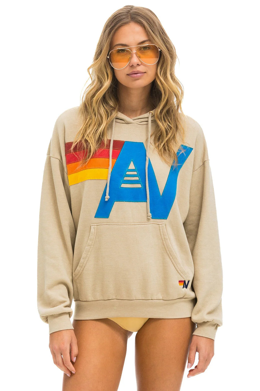 Logo Stitch Relaxed Pullover Hoodie
