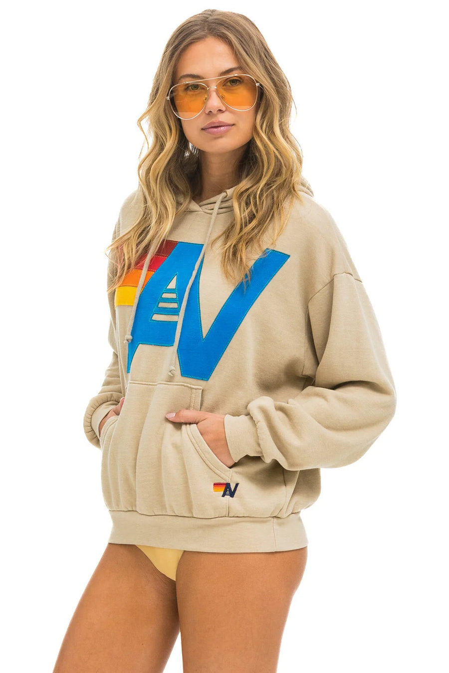 Logo Stitch Relaxed Pullover Hoodie