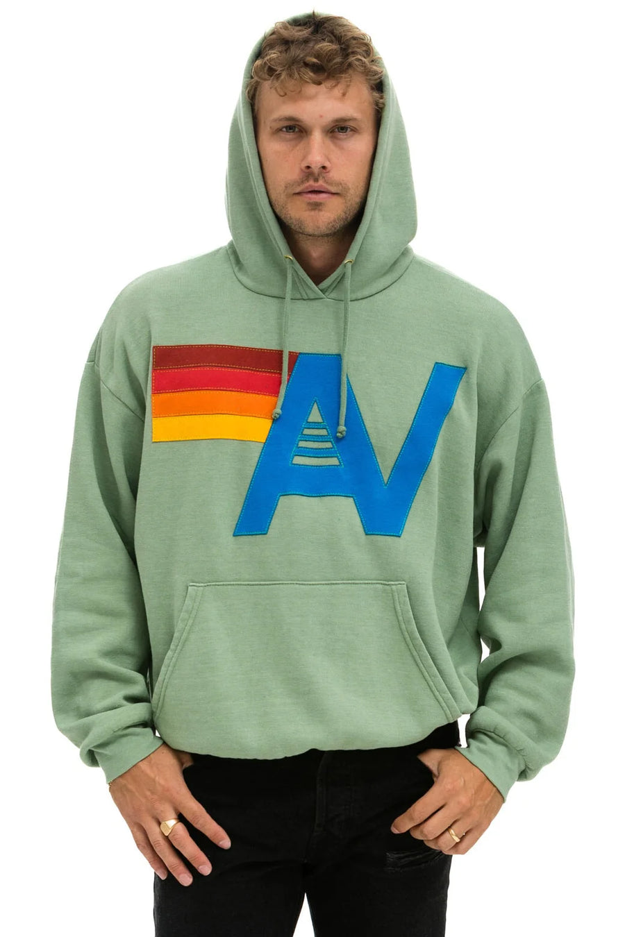 Logo Stitch Pullover Hoodie Relaxed