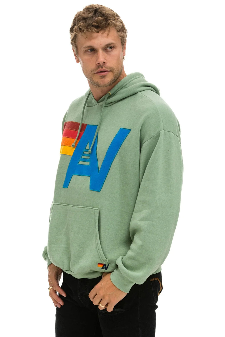 Logo Stitch Pullover Hoodie Relaxed