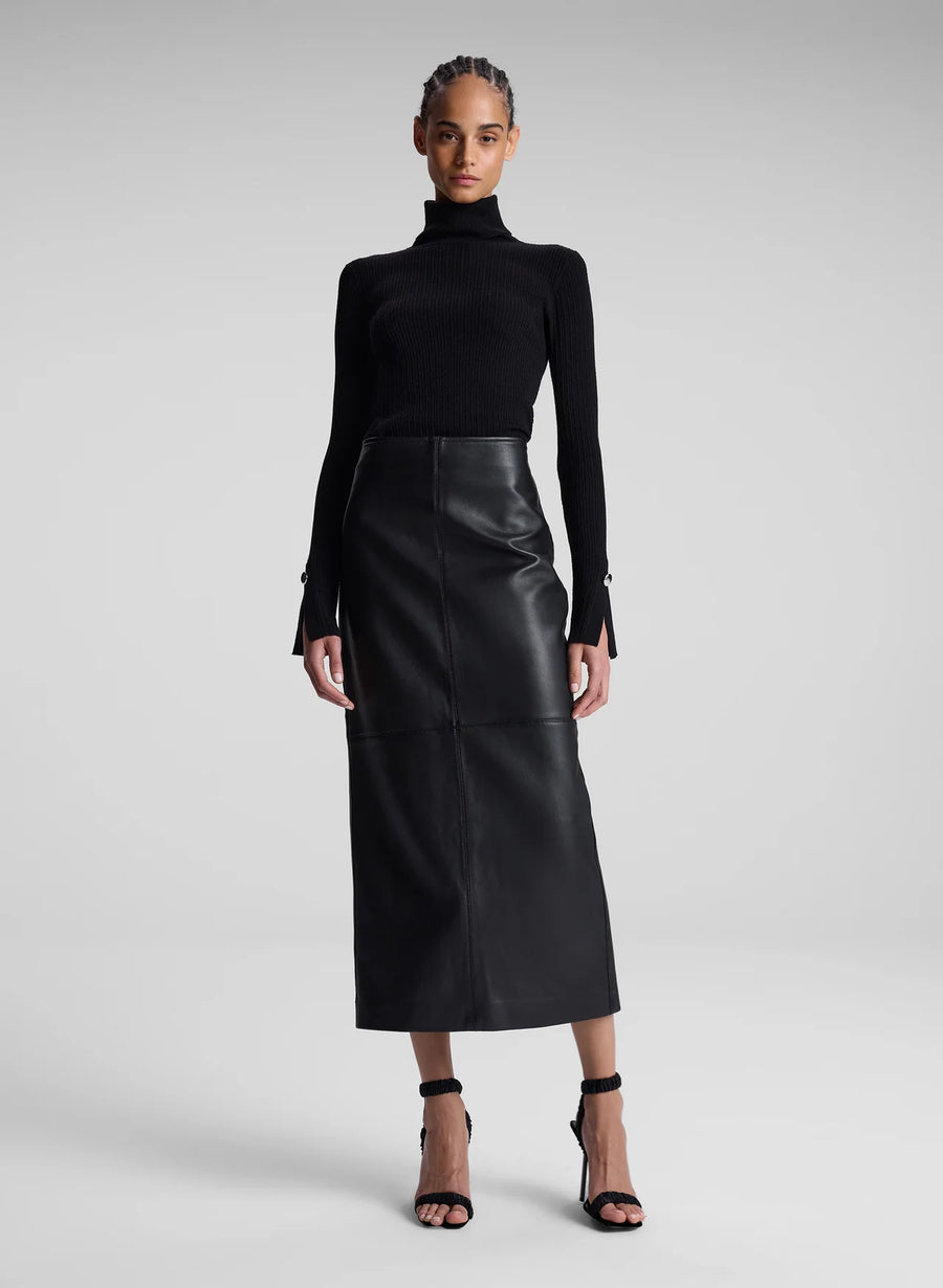 Marta Leather Midi Skirt