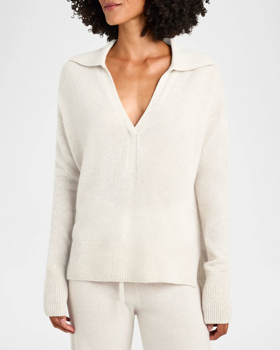 Tori Cashmere Polo Sweater