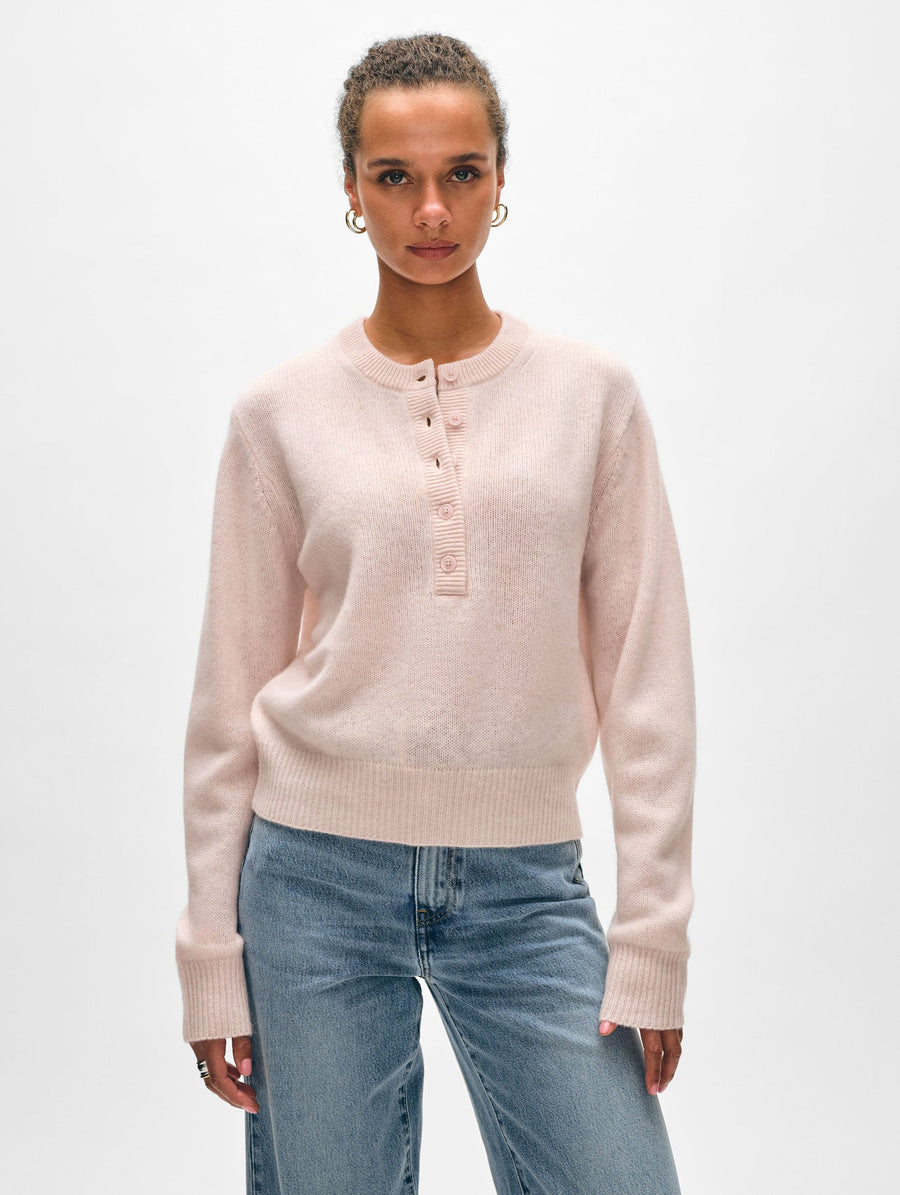 Cashmere Featherweight Button Henley