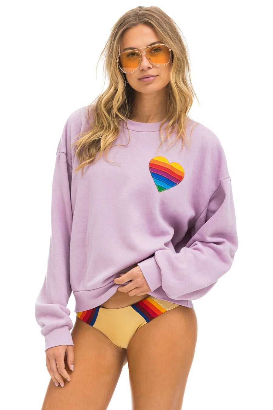 Rainbow Heart Stitch Sweatshirt