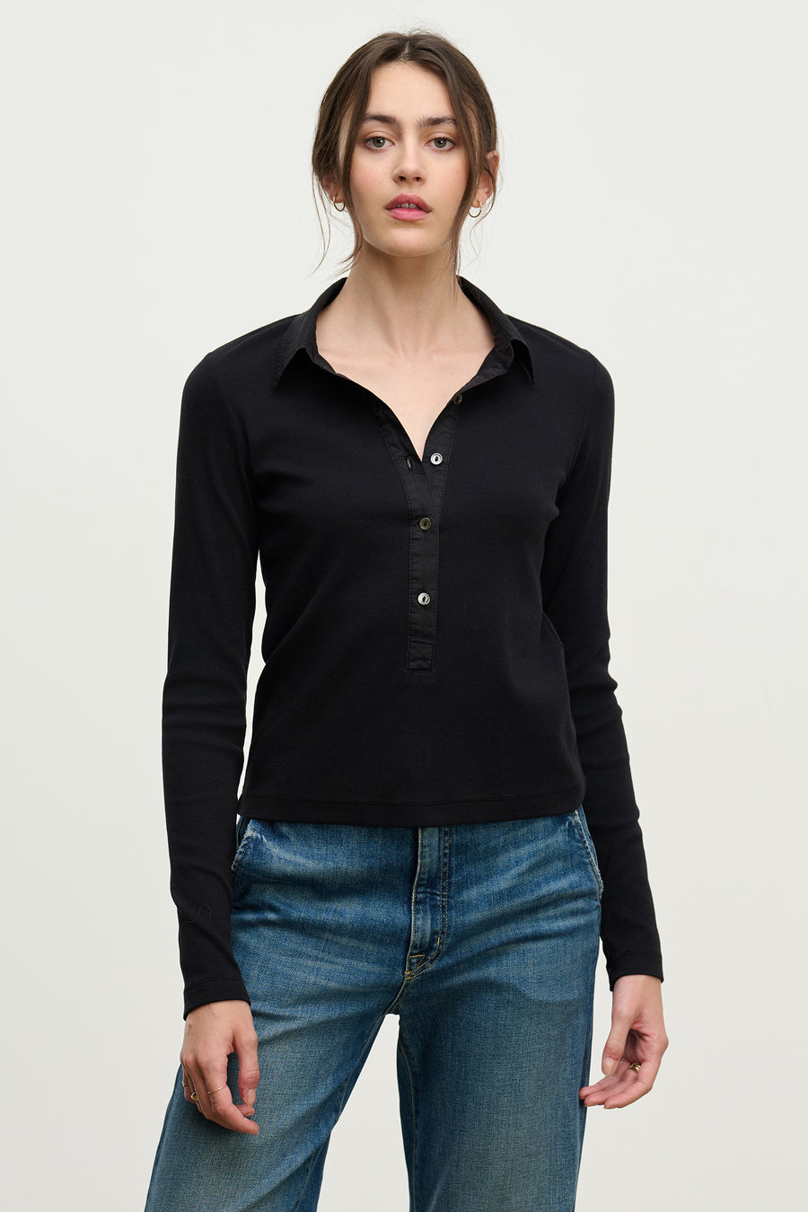 Arvine Rib & Poplin Top