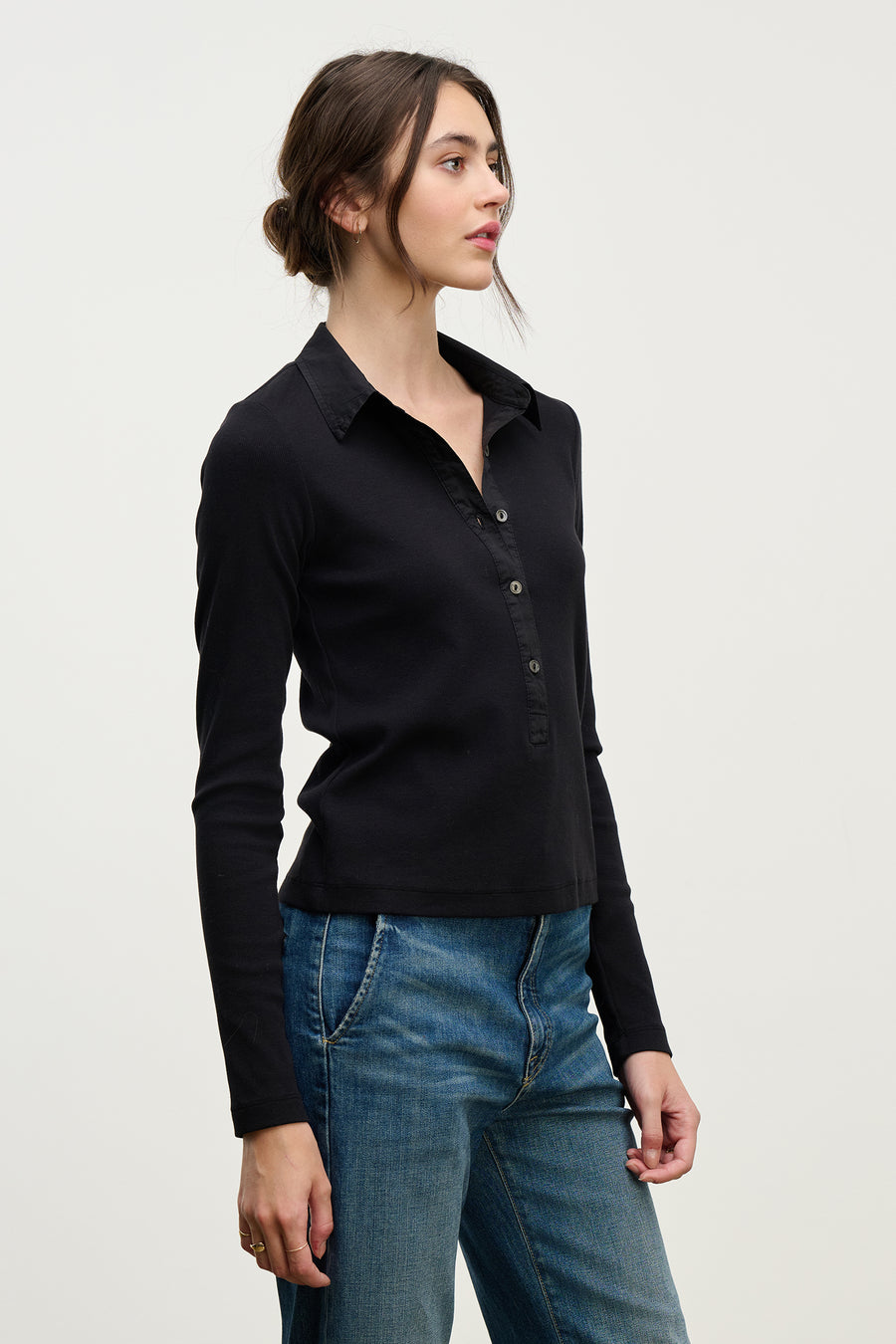 Arvine Rib & Poplin Top