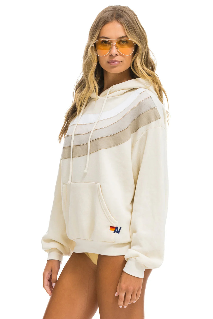 Wave Stripe 4 Pullover Hoodie Relaxed