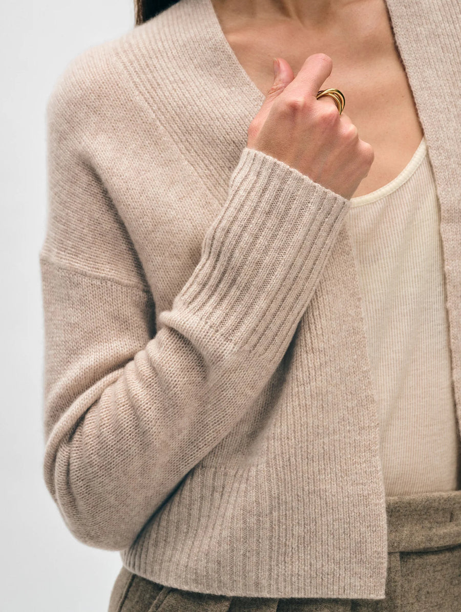 Cashmere Featherweight Open Cardigan