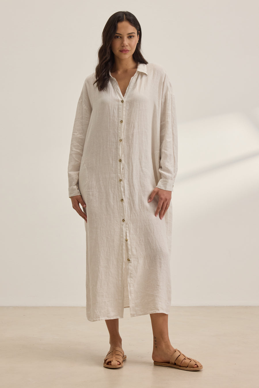 Nicole Woven Linen Dress