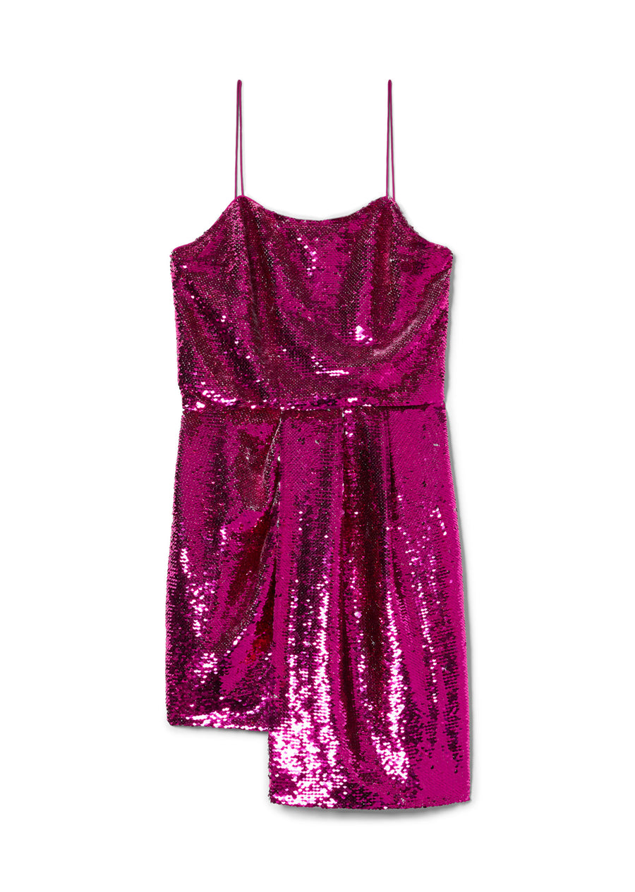 reversible sequin dress Holo Blue Green Reversible Sequin V-neck Kaftan Gown